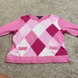 Pink plaid sweater